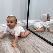 Load image into Gallery viewer, Hooded Romper - White/Pink
